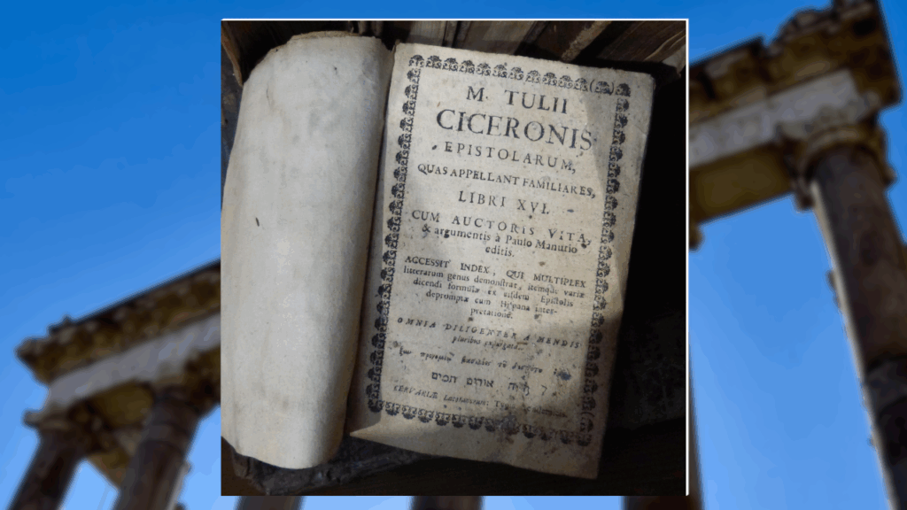 Obraz ukazujący antyczne pismo autorstwa Cycerona.